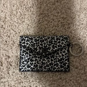 Authentic Givenchy Black and White Floral Card Holder with Keyring